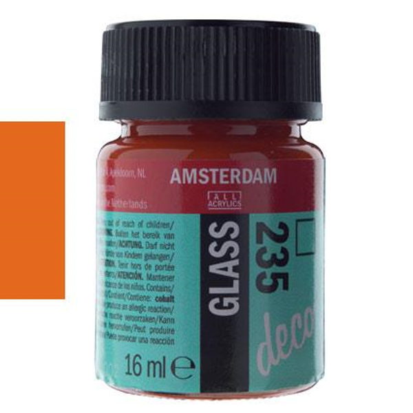 ΧΡΩΜΑ DECORFIN ΓΙΑ ΓΥΑΛΙ 16ml ORANGE-ΠΟΡΤΟΚΑΛΙ Νο235