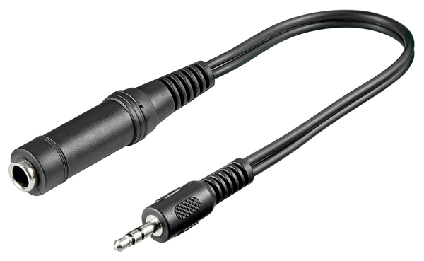 ΑΝΤΑΠΤΟΡΑΣ AUDIO GOOBAY 3.5mm male σε 6.3mm female 50470, 0.2m, μαύρο