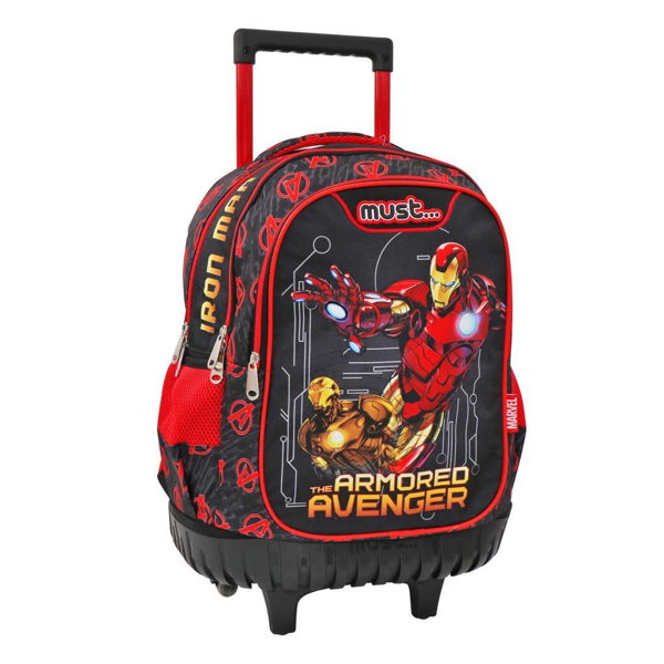 Σχολική Τσάντα Τρόλεϊ Δημοτικού Avengers Iron Man Must 3 Θήκες