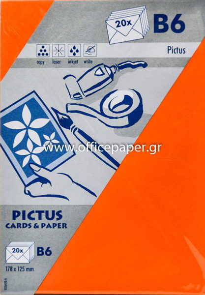 ΦΑΚΕΛΛΟΣ PICTUS B6 125X178mm ΠΟΡΤΟΚΑΛΙ 20ΤΕΜ