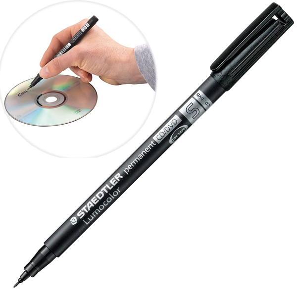 ΜΑΡΚΑΔΟΡΟΣ STAEDTLER LUMOCOLOR CD-DVD PERMANET ΜΑΥΡΟ 310 CDS-9