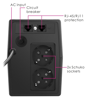 UPS POWERTECH UPS Line Interactive PT-1050LCD με οθόνη, 1050VA, 630W, 2x Schuko, 2x RJ45/RJ11