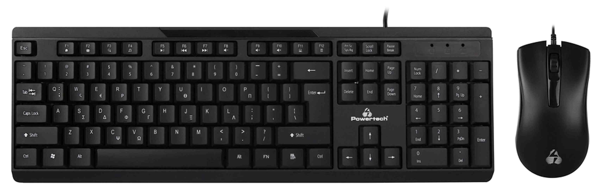 ΠΛΗΚΤΡΟΛΟΓΙΟ POWERTECH set ποντίκι & πληκτρολόγιο PT-1068, ενσύρματο, 1000DPI, μαύρο