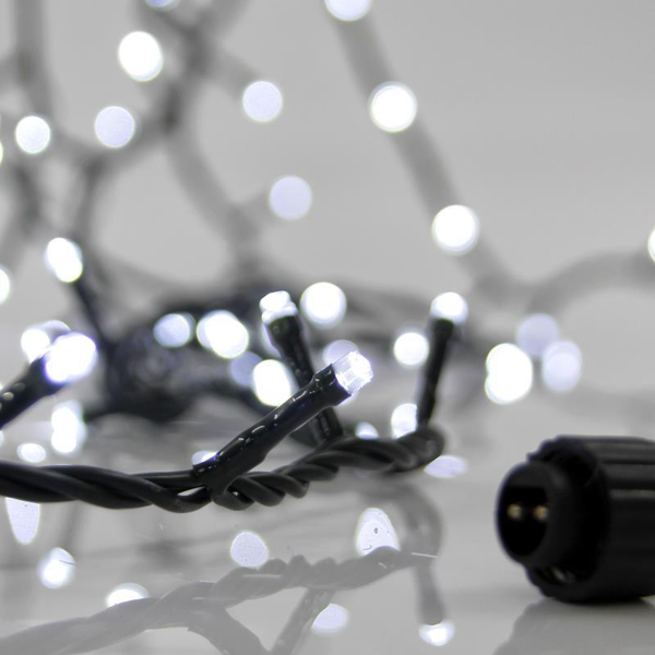 ΛΑΜΠΑΚΙΑ 100 LED ΣΕ ΣΕΙΡΑ ΜΕ ΠΡΟΓΡΑΜΜΑ ΚΑΙ ΜΕΤΑΣΧΗΜΑΤΙΣΤΗ, ΠΡΑΣΙΝΟ ΚΑΛΩΔΙΟ, ΨΥΧΡΟ ΛΕΥΚΟ LED ΑΝΑ 5 ΕΚ. IP44