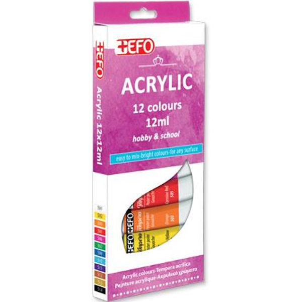 ΑΚΡΥΛΙΚΑ ΧΡΩΜΑΤΑ +EFO ACRYLIC  SET 12 X 12ml  387612
