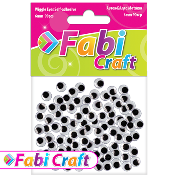 ΜΑΤΑΚΙΑ ΣΤΡΟΓΓΥΛΑ 6mm FABI 90ΤΕΜ ΑΥΤΟΚΟΛΛΗΤΑ
