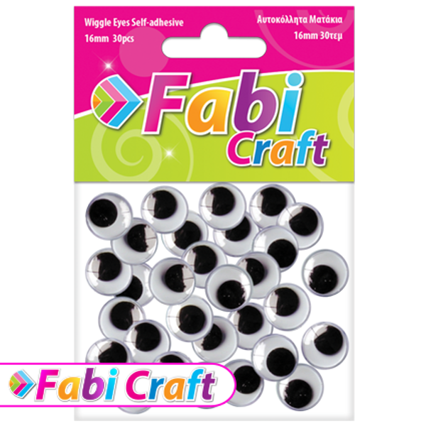 ΜΑΤΑΚΙΑ ΣΤΡΟΓΓΥΛΑ 16mm FABI 30ΤΕΜ ΑΥΤΟΚΟΛΛΗΤΑ