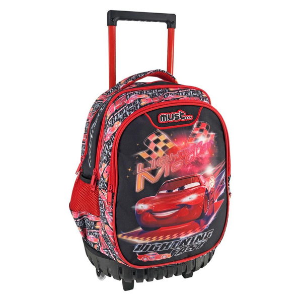 Σχολική Τσάντα Τρόλεϊ Δημοτικού Disney Cars Lighting Fast Must 3 Θήκες