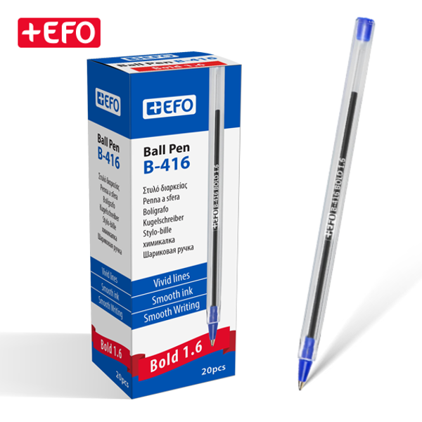 ΣΤΥΛΟ EFO BOLD 1.6mm ΜΠΛΕ ΜΕ ΚΑΠΑΚΙ ΧΟΝΔΡΗ ΓΡΑΦΗ 384161