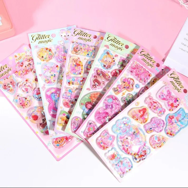 ΑΥΤΟΚΟΛΛΗΤΑ ΝΕΡΟΥ και glitter Pencilia sticker 20Χ9ΕΚ. ΔΙΑΦΟΡΑ ΣΧΕΔΙΑ 13-1538