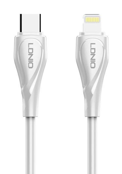 ΚΑΛΩΔΙΟ LDNIO Lightning σε USB-C LC611I, 30W PD, 1m, λευκό