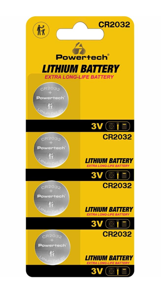 ΜΠΑΤΑΡΙΕΣ POWERTECH LITHIUM CR2032  3V BLISTER 4 TEM