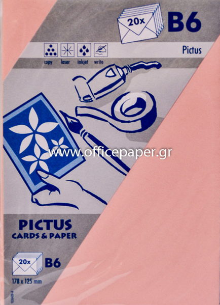 ΦΑΚΕΛΛΟΣ PICTUS B6 125X178mm ΡΟΖ 20ΤΕΜ
