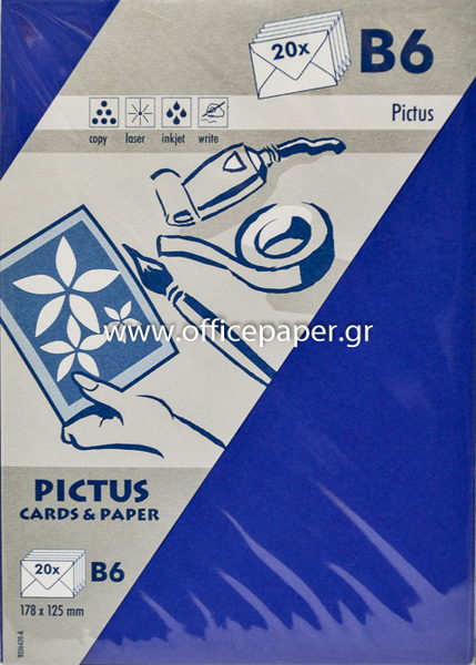 ΦΑΚΕΛΛΟΣ PICTUS B6 125X178mm ΜΠΛΕ ΣΚΟΥΡΟ 20ΤΕΜ