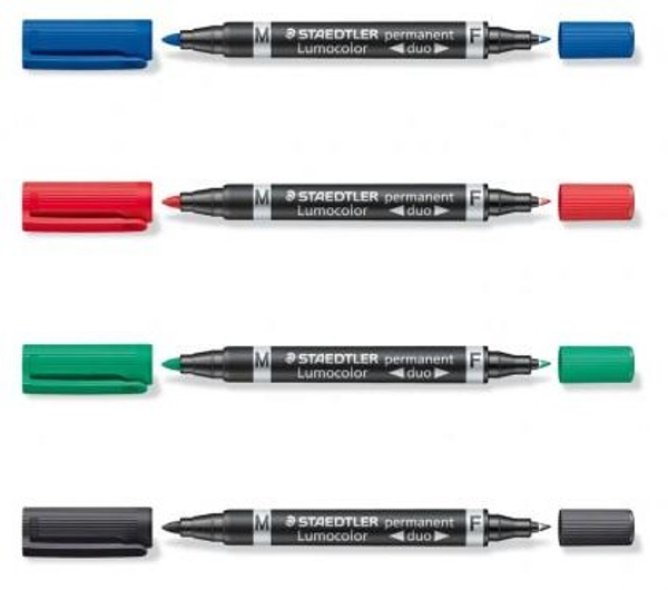 ΜΑΡΚΑΔΟΡΟΣ STAEDTLER LUMOCOLOR 348 F+M ΜΠΛΕ DUO
