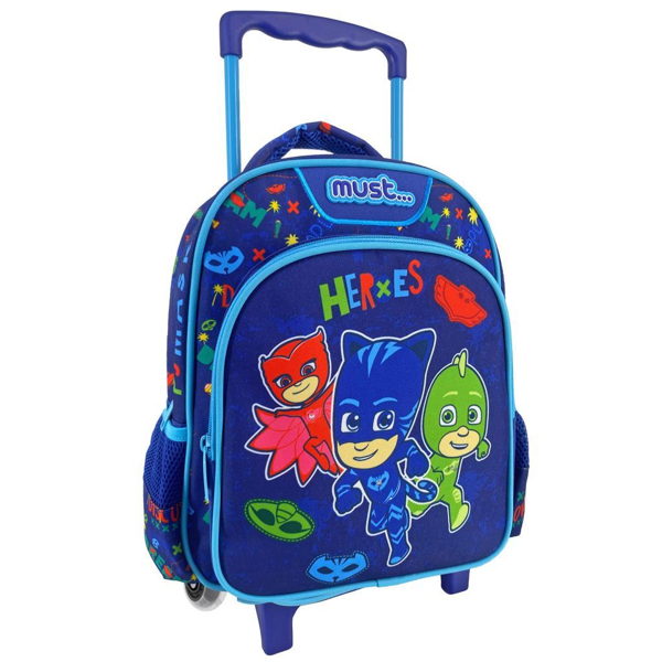 Σχολική Τσάντα Τρόλεϊ Νηπίου PJ Masks Heroes Must 2 Θήκες