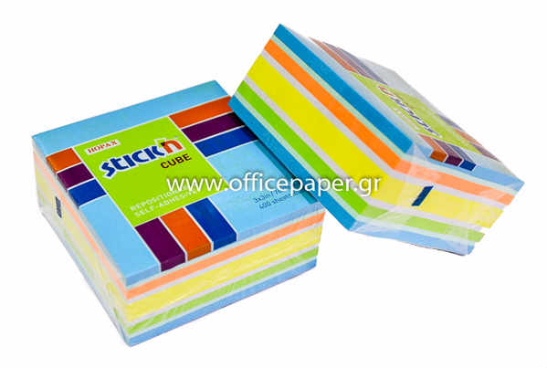 ΧΑΡΤΑΚΙΑ ΚΥΒΟΣ ΑΥΤΟΚ. HOPAX 75Χ75 400Φ ΝΕΟΝ ΣΙΕΛ PASTEL No21538
