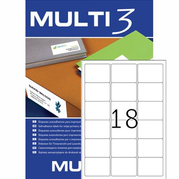 ΕΤΙΚΕΤΕΣ MULTI 3  63.5X46.6mm  Π100Φ LASER-INKJET-COPY