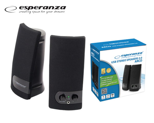ΗΧΕΙΑ ESPERANZA ARCO BLACK  2.0 2X3WRMS OWER USB 5V
