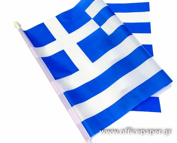 ΣΗΜΑΙΑ ΚΟΝΤΑΡΑΚΙ ΕΛΛΑΣ 32Χ42εκ. ΠΛΑΣΤΙΚΟ ΛΕΥΚΟ ΚΟΝΤΑΡΙ 60ΕΚ.-ΣΗΜΑΙΑ ΥΦΑΣΜΑ ΠΟΛΥΕΣΤΕΡ