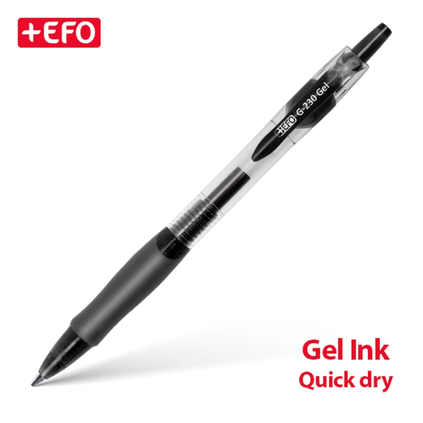 ΣΤΥΛΟ +EFO GEL PEN G-230 medium ΜΑΥΡΟ 0.7mm GRIP ΜΕ ΚΟΥΜΠΙ 382302