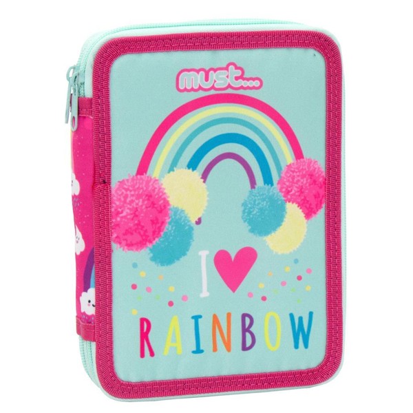 Σχολική Κασετίνα Διπλή Γεμάτη Must I Love Rainbow