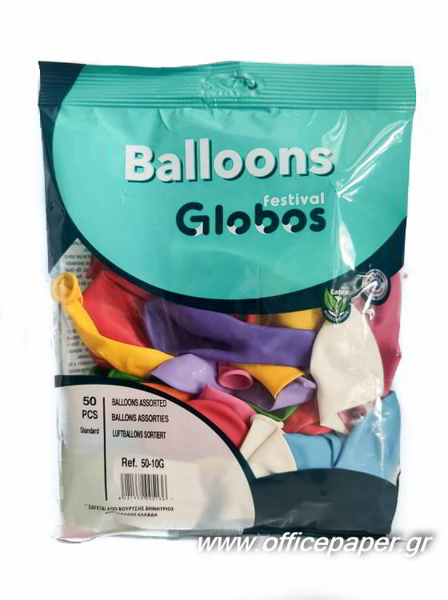 ΜΠΑΛΟΝΙΑ ΣΑΚΟΥΛΑΚΙ 40ΤΕΜ GLOBOS ΜΕΣΑΙΑ ΑΣΟΡΤΙ 100% LATEX