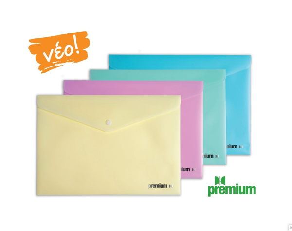 ΦΑΚΕΛΟΣ ΚΟΥΜΠΙ PREMIUM A4 (24Χ33cm) ΠΑΣΤΕΛ MENTA ΕΝΙΣΧΥΜΕΝΟΣ 036498