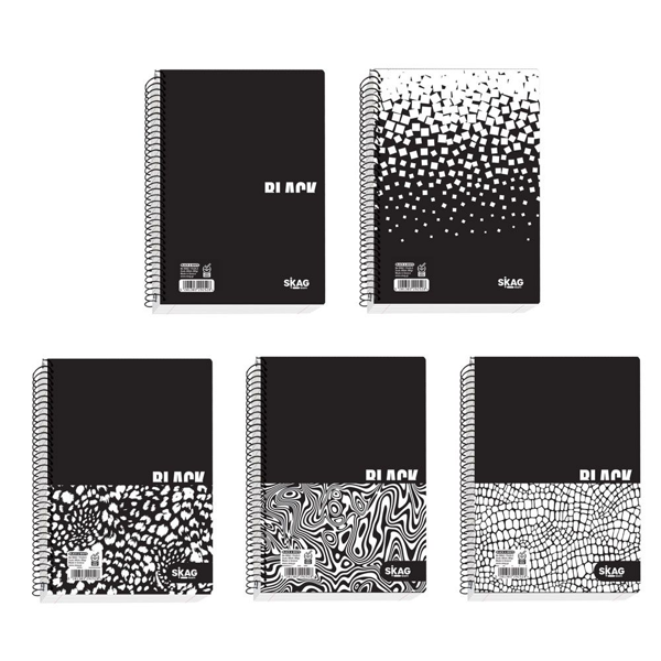 ΤΕΤΡΑΔΙΟ ΣΠΙΡΑΛ ΒLACK&WHITE 17X25 2Θ 60Φ 80gr SKAG Ν.9062 ΔΙΑΦΟΡΑ ΣΧΕΔΙΑ