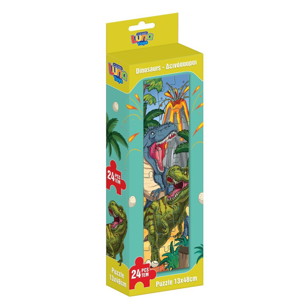 PUZZLE ΠΥΡΓΟΣ 24TEM 12,7X47,7ΕΚ ΔΕΙΝΟΣΑΥΡΟΣ LUNA TOYS