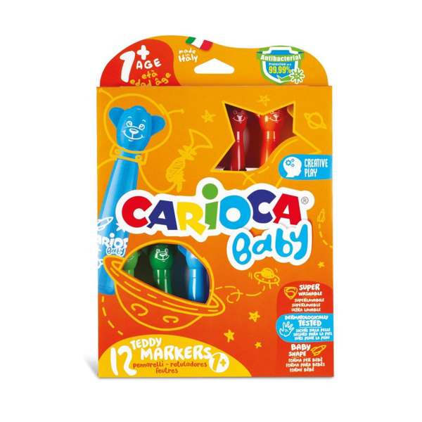 ΜΑΡΚΑΔΟΡΟΙ CARIOCA BABY TEDDY ΣΕΤ 12 ΤΕΜΑΧΙΑ 6mm MAXI TIP  42816
