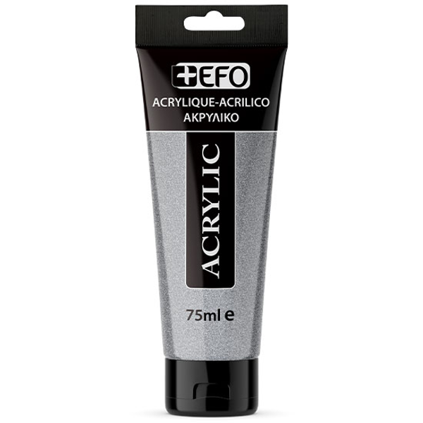 ΑΚΡΥΛΙΚΟ ΧΡΩΜΑ EFO 75ml SILVER ΑΣΗΜΙ σωληνάριο 388481