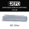 ΑΚΡΥΛΙΚΟ ΧΡΩΜΑ EFO 75ml SILVER ΑΣΗΜΙ σωληνάριο 388481