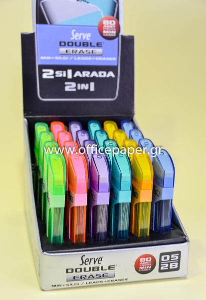 ΜΥΤΕΣ ΜΗΧΑΝΙΚΟΥ ΜΟΛ. SERVE 0.5mm 2Β 80τεμ+ΓΟΜΑ ΜΠΛΕ ΕΞΩΤΕΡΙΚΟ