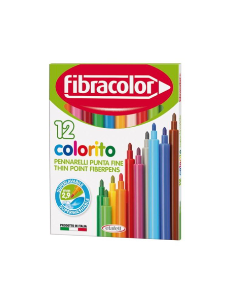 ΜΑΡΚΑΔΟΡΟΙ FIBRACOLOR COLORITO-MAXI 12 ΧΡΩΜ. SUPERWASHABLE