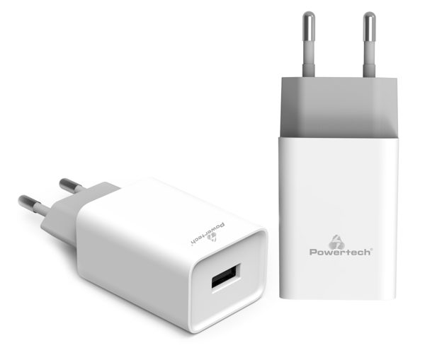ΦΟΡΤΙΣΤΗΣ ΜΠΡΙΖΑΣ POWERTECH PT-780 QUICK CHARGE 3.0  1x USB, DC5V 4A max , WHITE