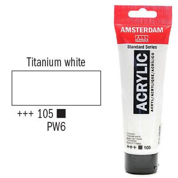 ΑΚΡΥΛΙΚΟ ΧΡΩΜΑ AMSTERDAM 120ml WHITE TITANIUM σωληνάριο  N105