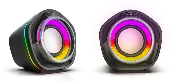 ΗΧΕΙΑ AULA gaming ηχεία N-107, 2x 3W, RGB, USB/3.5mm, μαύρα