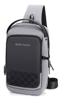 ΤΣΑΝΤΑΚΙ ΩΜΟΥ-CROSSBOY ARCTIC HUNTER XB00105-GY, USB, αδιάβροχη, γκρι