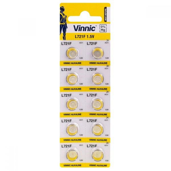 ΜΠΑΤΑΡΙΕΣ VINNIC ALKALINE L721F AG11 1.5V 1ΤΕΜ