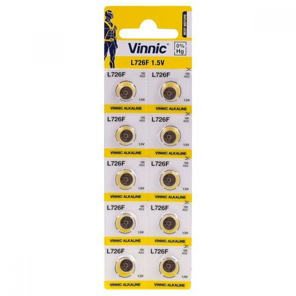 ΜΠΑΤΑΡΙΕΣ VINNIC ALKALINE L726F AG2 1.5V 1ΤΕΜ
