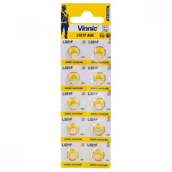 ΜΠΑΤΑΡΙΕΣ VINNIC ALKALINE L521F AG0 1.5V 1ΤΕΜ