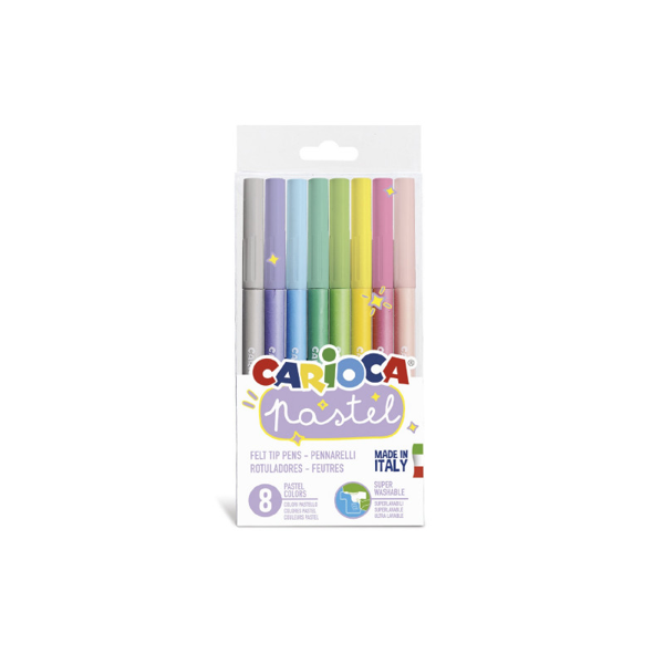ΜΑΡΚΑΔΟΡΟΙ CARIOCA PASTEL-ΠΑΣΤΕΛ 8 ΧΡΩΜAΤΩΝ ΜΕΣΑΙΑΣ ΓΡΑΦΗΣ ΧΩΡΙΣ ΑΛΛΕΡΓΙΟΓΟΝΑ