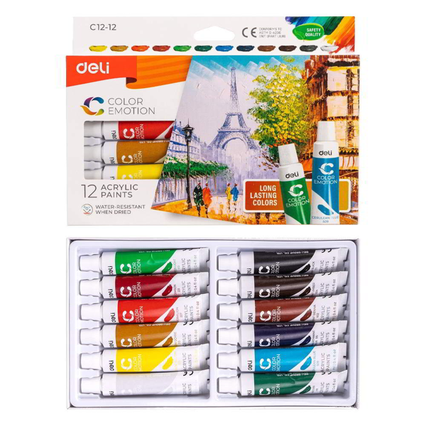 ΑΚΡΥΛΙΚΑ ΧΡΩΜΑΤΑ DELI ACRYLIC  SET 12 X 12ml  C12-12
