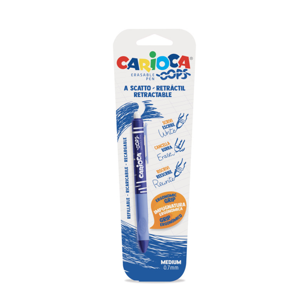 ΣΤΥΛΟ CARIOCA OOPS ERASABLE ΜΕ ΚΟΥΜΠΙ  0,7 mm ( Fine)  3 ΧΡΩΜΑΤΑ