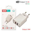 ΦΟΡΤΙΣΤΗΣ ΤΟΙΧΟΥ ΧΟ-L67 (EU)  18Watt 1XUSB-QC3.0 + 1XUSB 1A