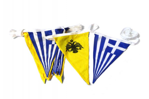 ΓΙΡΛΑΝΤΑ ΕΚΚΛΗΣΙΑΤΙΚΗ ΣΗΜΑΙΑΚΙΑ ΕΛΛΑΣ-ΒΥΖΑΝΤΙΚΟ ΠΟΛΥΕΣΤΕΡ 21.7Χ29 20ΣΗΜ. ΜΗΚΟΣ 8 ΜΕΤΡΑ