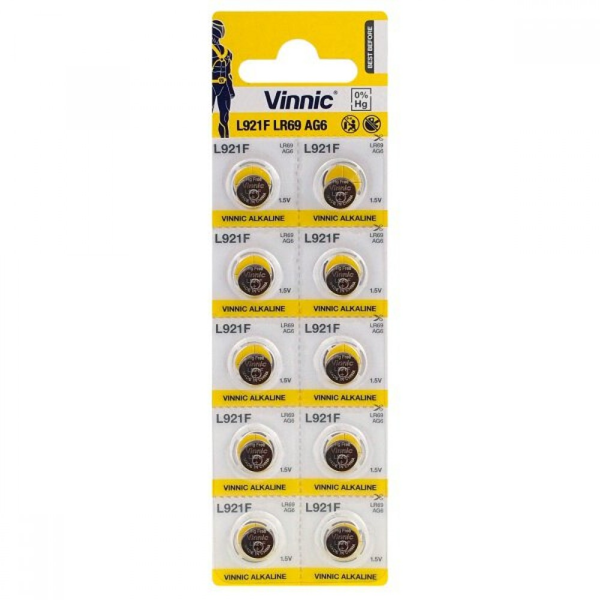 ΜΠΑΤΑΡΙΕΣ VINNIC ALKALINE LR69 LR921F AG6 1.5V 1ΤΕΜ