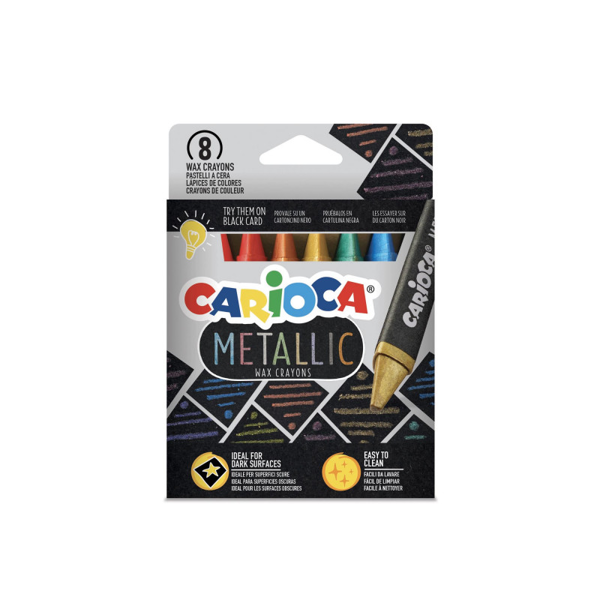 ΚΗΡΟΜΠΟΓΙΕΣ CARIOCA ΜΑΧΙ METALLIC 8TEM 12εκ. JUMBO ΧΟΝΔΡΕΣ ΜΑΧΙ Φ12mm