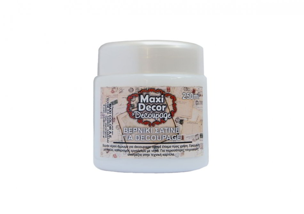 ΒΕΡΝΙΚΙ ΝΕΡΟΥ ΣΑΤΙΝΕ ΓΙΑ ΝΤΕΚΟΥΠΑΖ MAXI DECOR ΒΑΖΟ 250ML No 253925